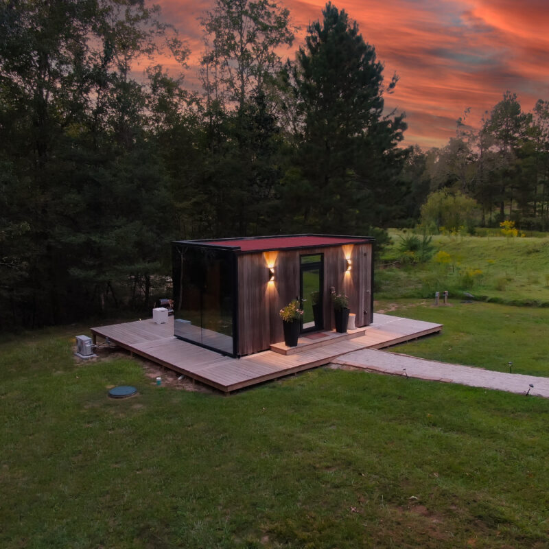 OOD Mirror house twilight at Cameron Ranch