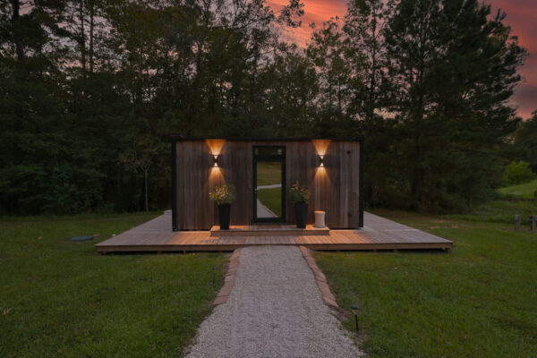 OOD Mirror house twilight at Cameron Ranch